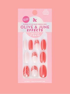‼️2/$10‼️ Olive & June Press-On Nails - Effects Bandana Chrome